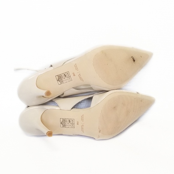 White House Black Market WHBM Cream Pointed Toe Slingbacks Heels Womens Size 9 - Picture 8 of 8